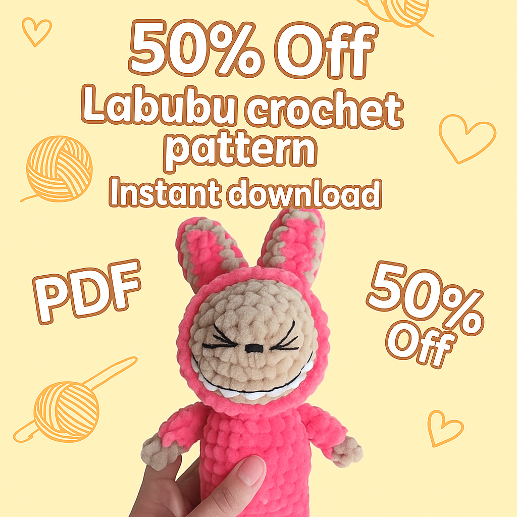 Labubu Crochet Pattern in English | Smiling Bunny