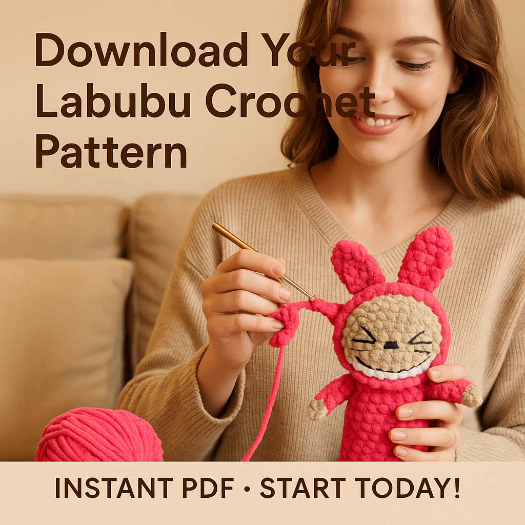Labubu Crochet Pattern in English | Smiling Bunny